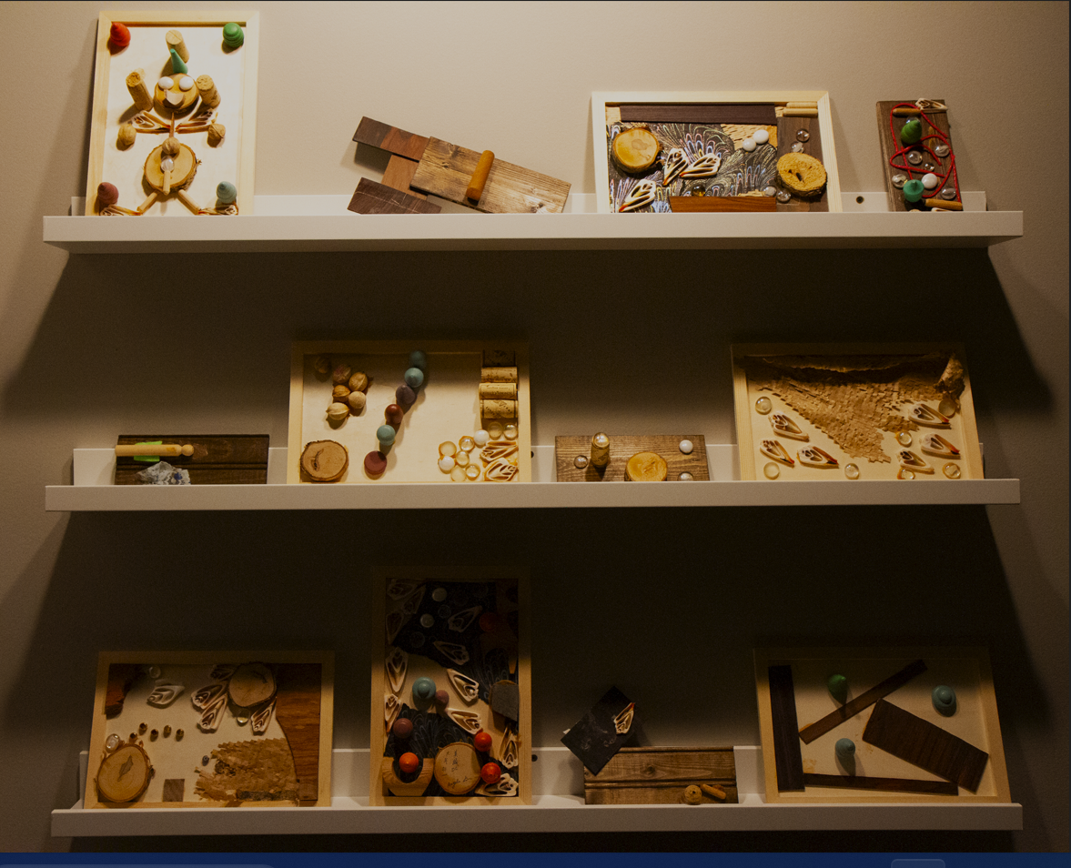 A Sense of Place Wellness & Arts Center Wellness & Arts Center artists responded to William Christenberry’s Akron Wall by creating poems and assemblages honoring real and imagined places. Investigating and appreciating the textures and colors of found objects—wood pieces, shells, smooth glass beads, rough cardboard—the artists celebrated the places that had shaped their lives.
