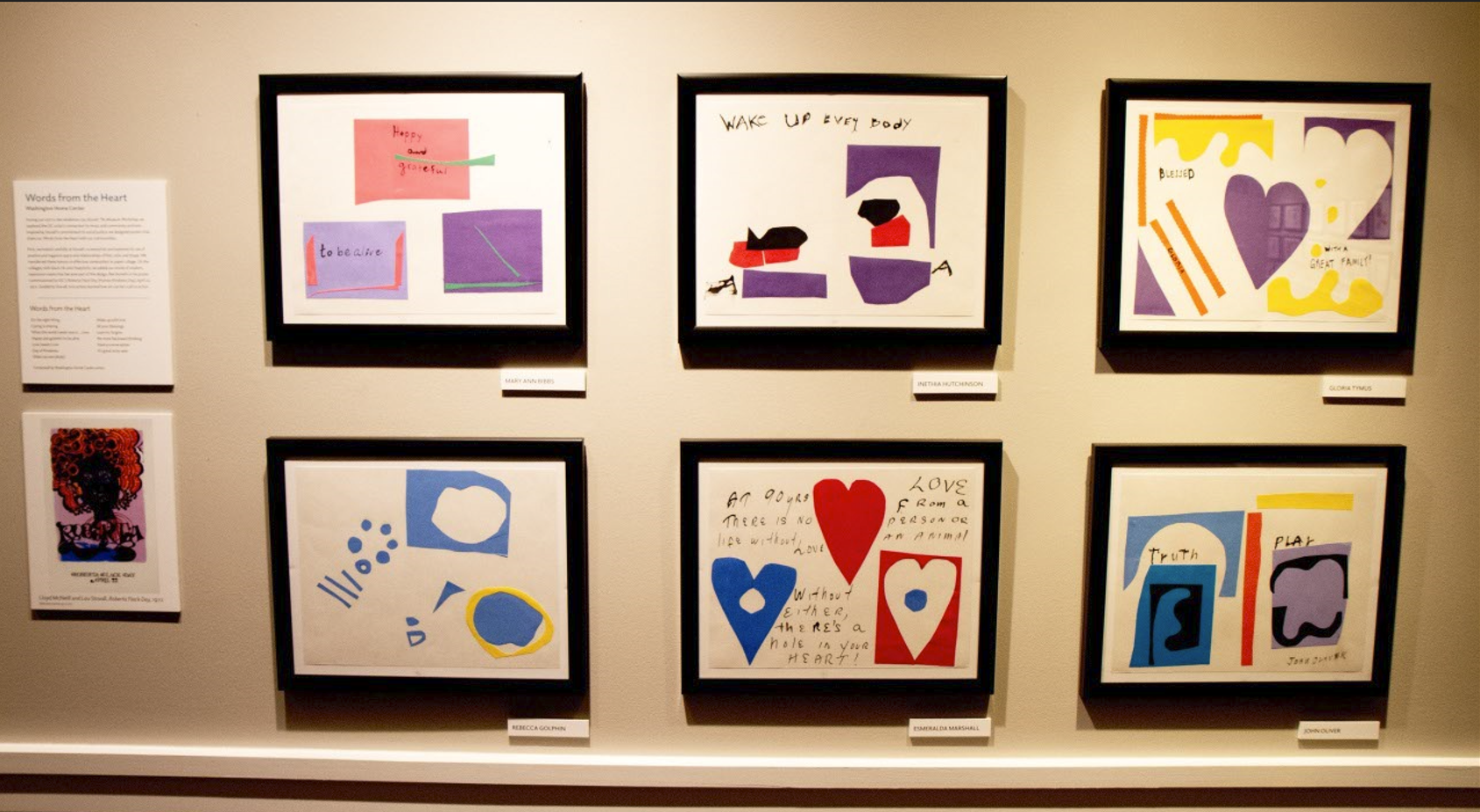 Words from the Heart Washington Home Center During our visit to the exhibition Lou Stovall: The Museum Workshop, we explored the DC artist’s connection to music and community activism. Inspired by Stovall’s commitment to social justice, we designed posters that share our Words from the Heart with our communities.